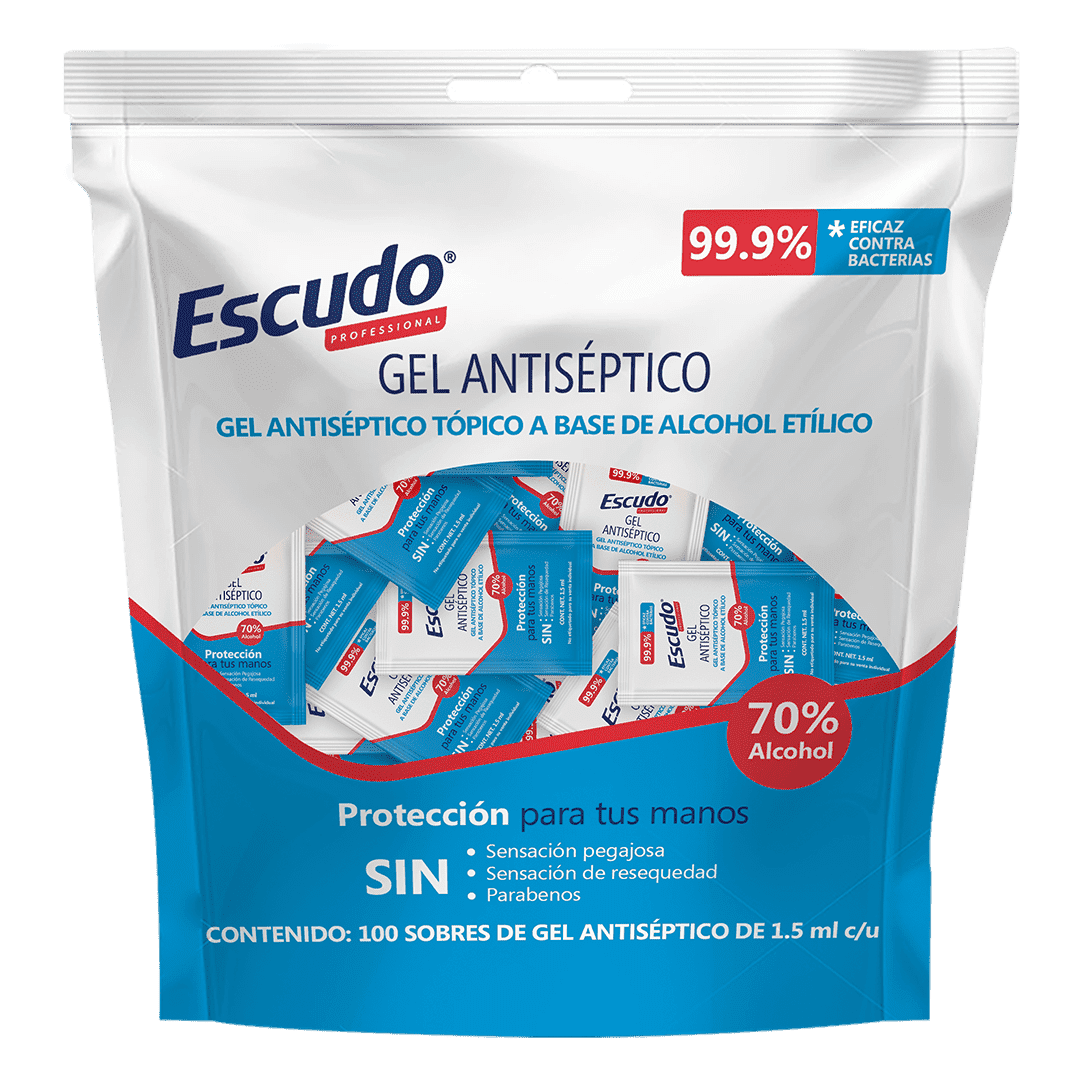 Gel Antibacterial Escudo® Sobre Individual 1.5 ml x 1,200